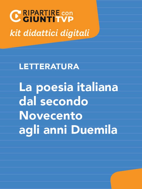 Cover La poesia italiana dal secondo Novecento agli anni Duemila